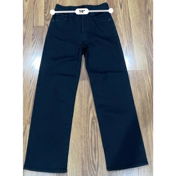 MOTHER Black The Rambler High Waist Ankle Straight Leg Jeans size 27 - Picture 3 of 7